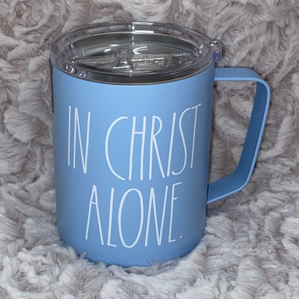 Rae Dunn IN CHRIST ALONE Stainless Steel Insulated Mug - NWT - HTF - Picture 3 of 3